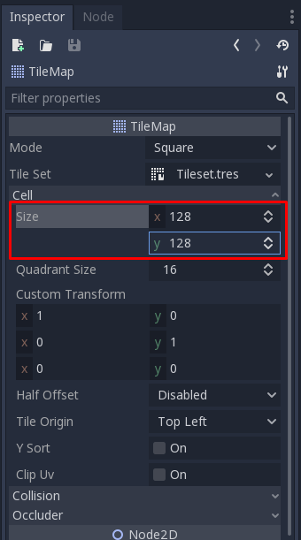 Tampilan TileMap Kosong