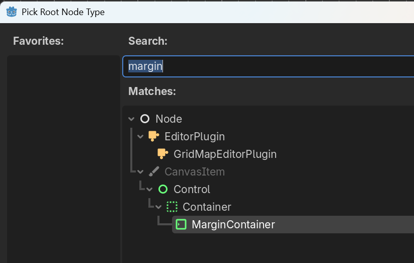 New Scene with MarginContainer as root