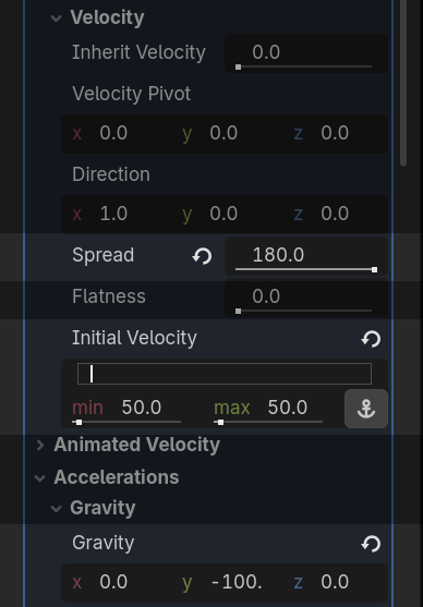 Adjusting gravity and velocity