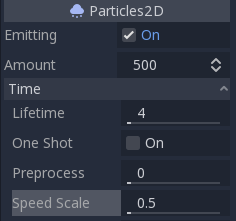 Amount, Lifetime and Speed Scale