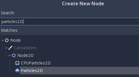 Add Node Particles2D